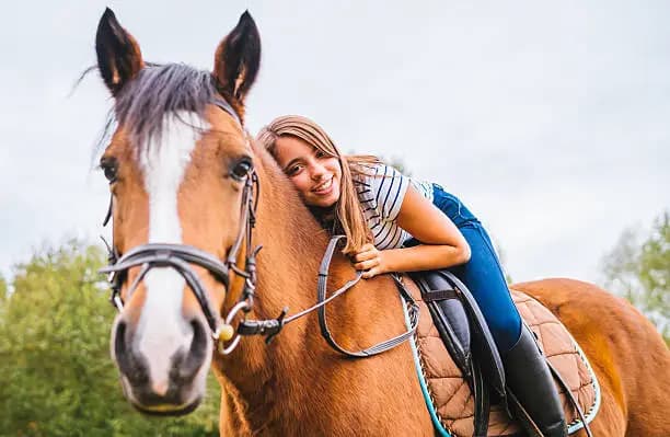 Horse owner with pony